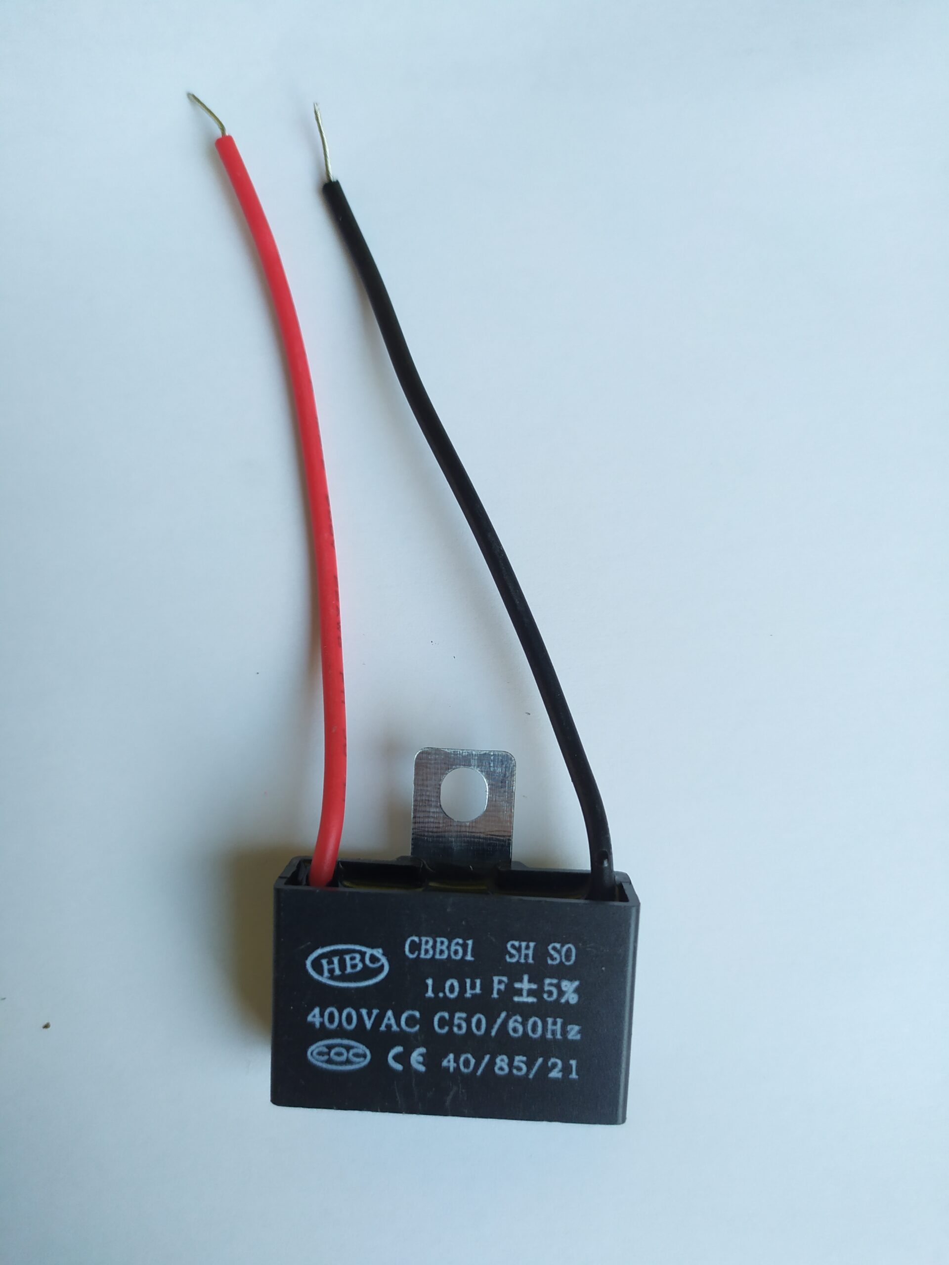 Condensatore Di Avviamento Per Motore Ventola CBB61 - 1,5 UF 450V (2 Fili)