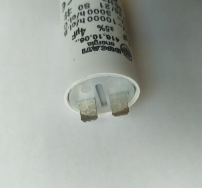 Condensateur moteur 4µF 2 cosses 6.3mm détail